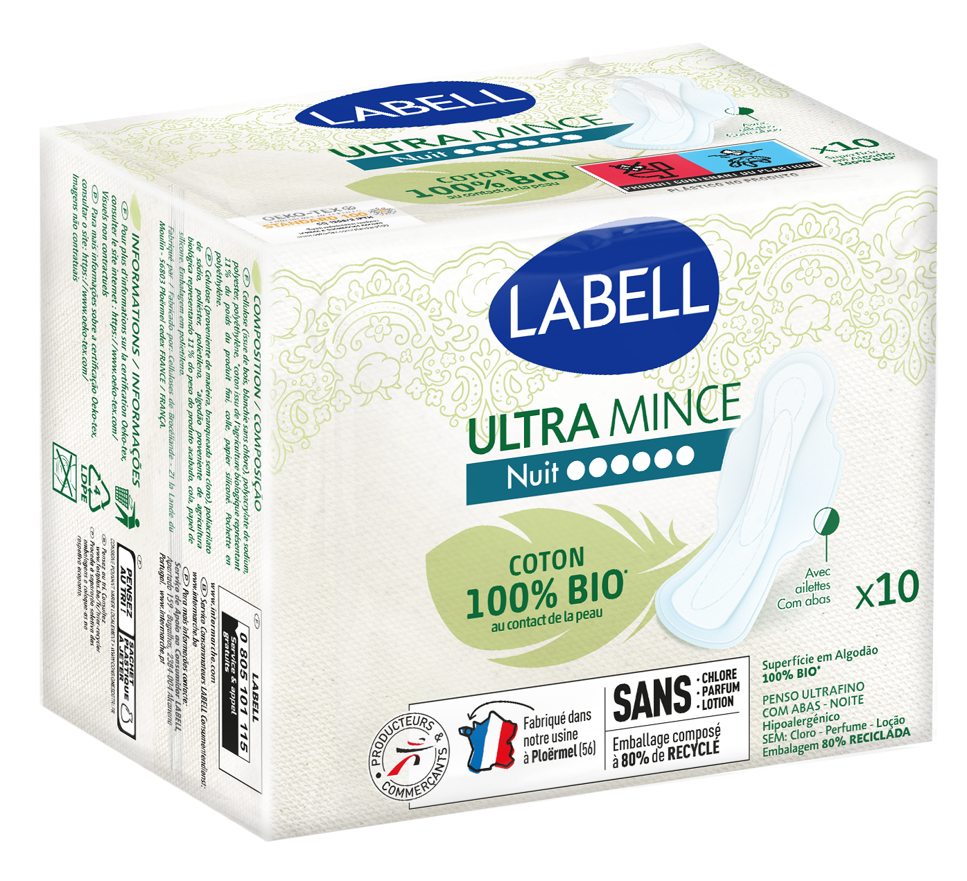 serviette labell bio nuit