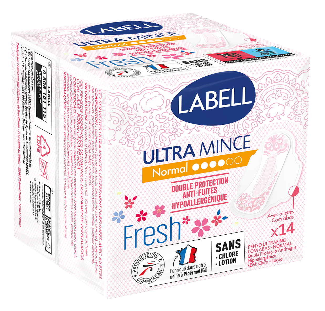 serviette labell ultra mince