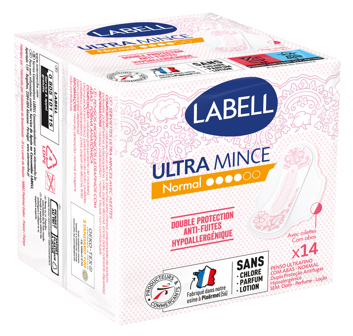 serviette labell ultra mince