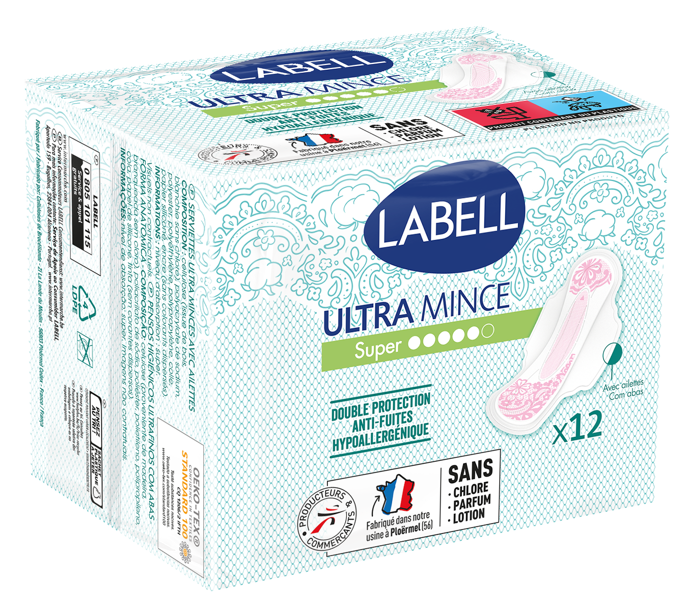 serviette labell ultra mince sper